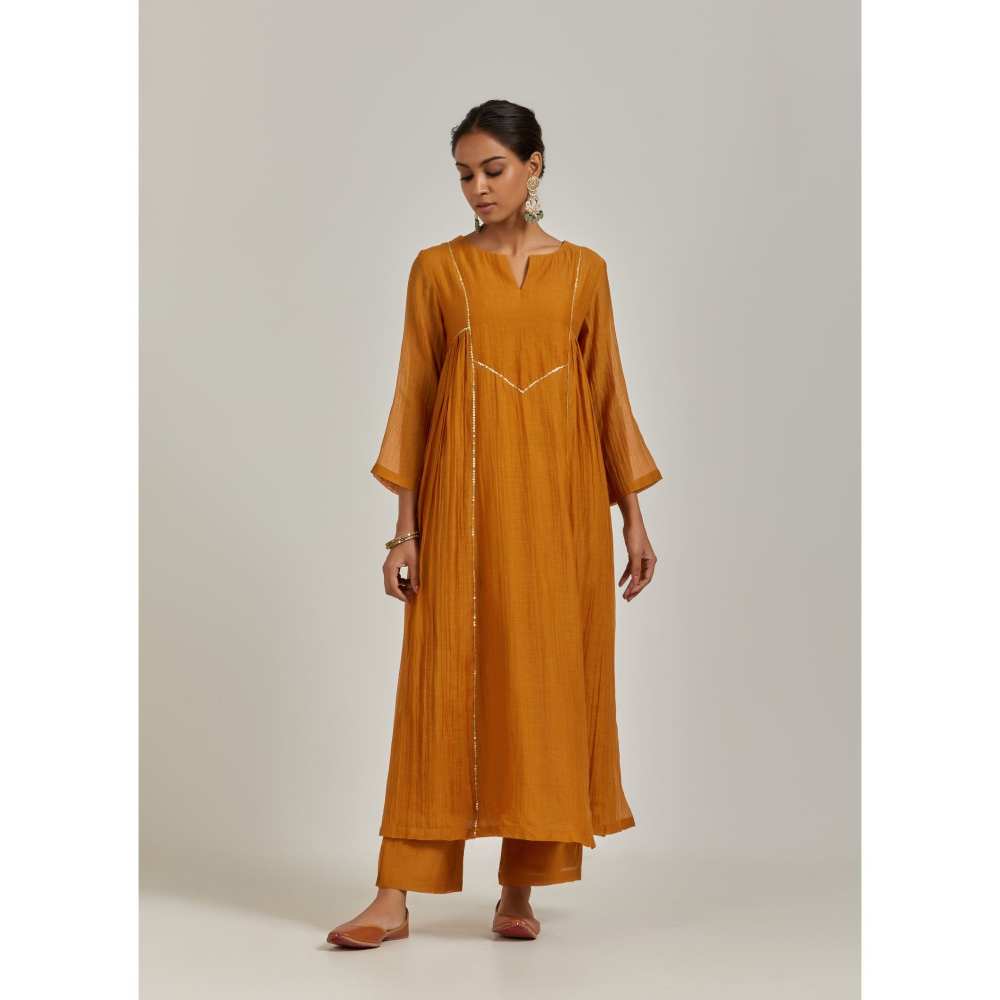 Ikshita Choudhary Mustard Kurta (Set of 3)