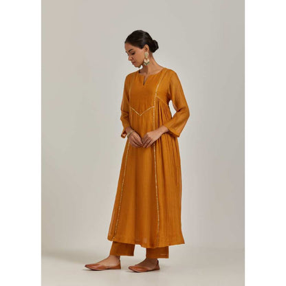 Ikshita Choudhary Mustard Kurta (Set of 3)