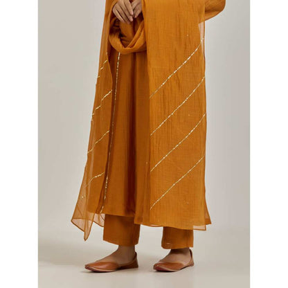 Ikshita Choudhary Mustard Kurta (Set of 3)