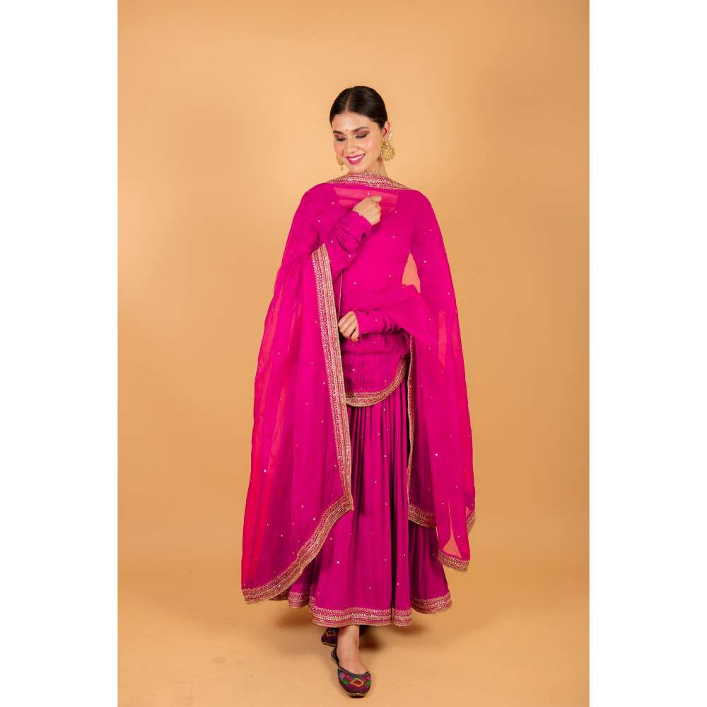 Ikshita Choudhary Magenta Kurta (Set of 2)