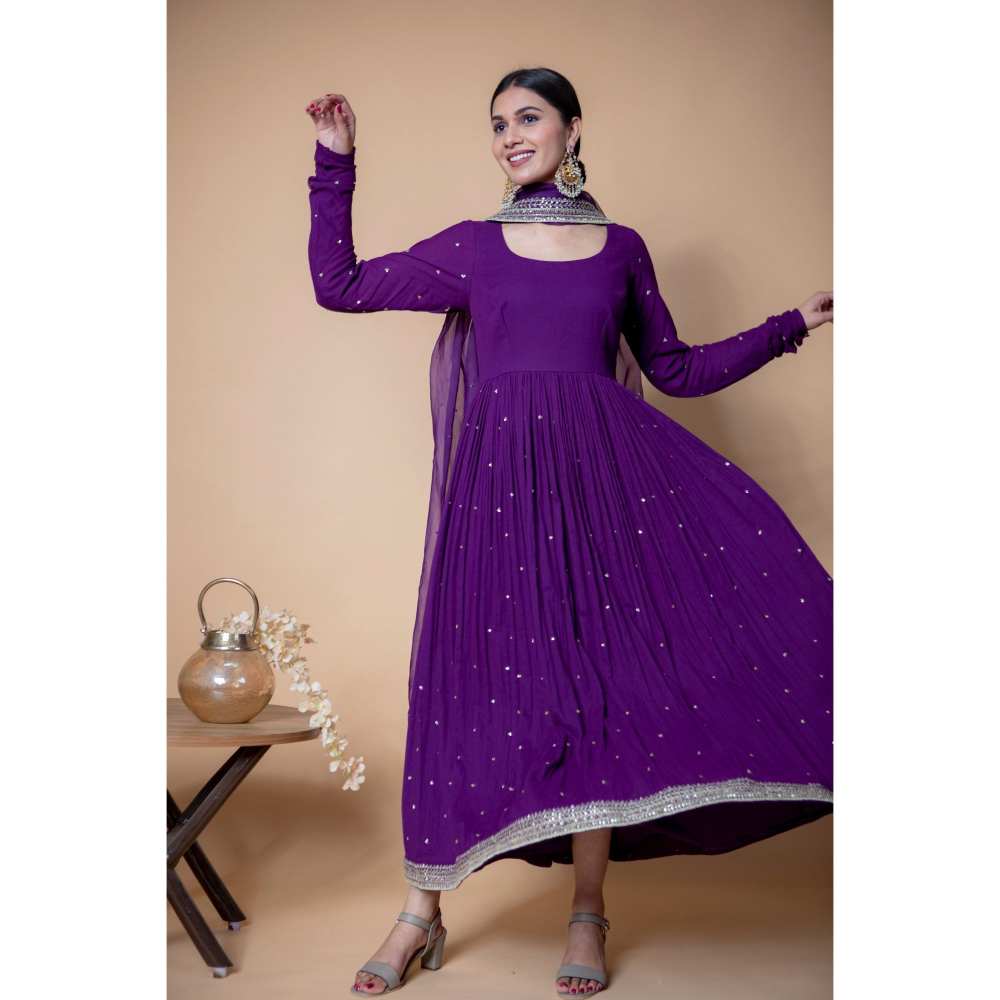 Ikshita Choudhary Purple Kurta (Set of 2)
