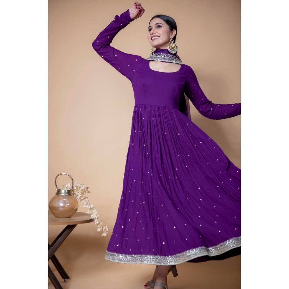 Ikshita Choudhary Purple Kurta (Set of 2)