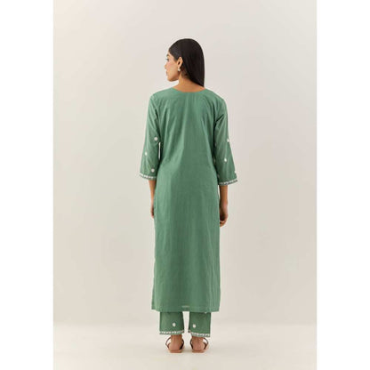 Ikshita Choudhary Green Kurta (Set of 3)