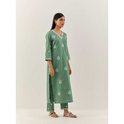 Ikshita Choudhary Green Kurta (Set of 2)