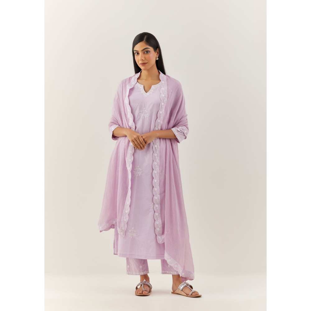 Ikshita Choudhary Lavender Kurta (Set of 3)