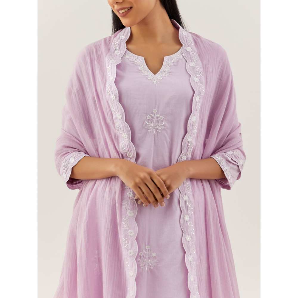 Ikshita Choudhary Lavender Kurta (Set of 3)