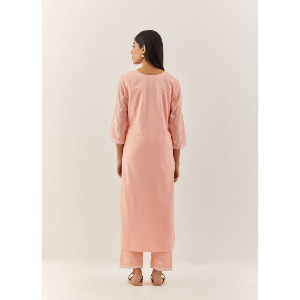 Ikshita Choudhary Peach Kurta (Set of 3)