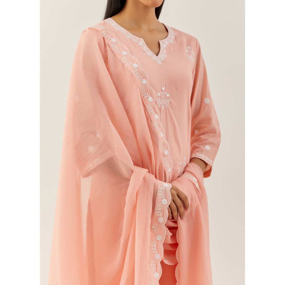 Ikshita Choudhary Peach Kurta (Set of 3)