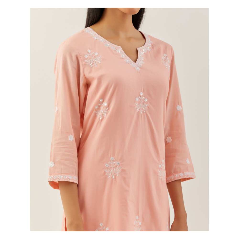 Ikshita Choudhary Peach Kurta (Set of 2)