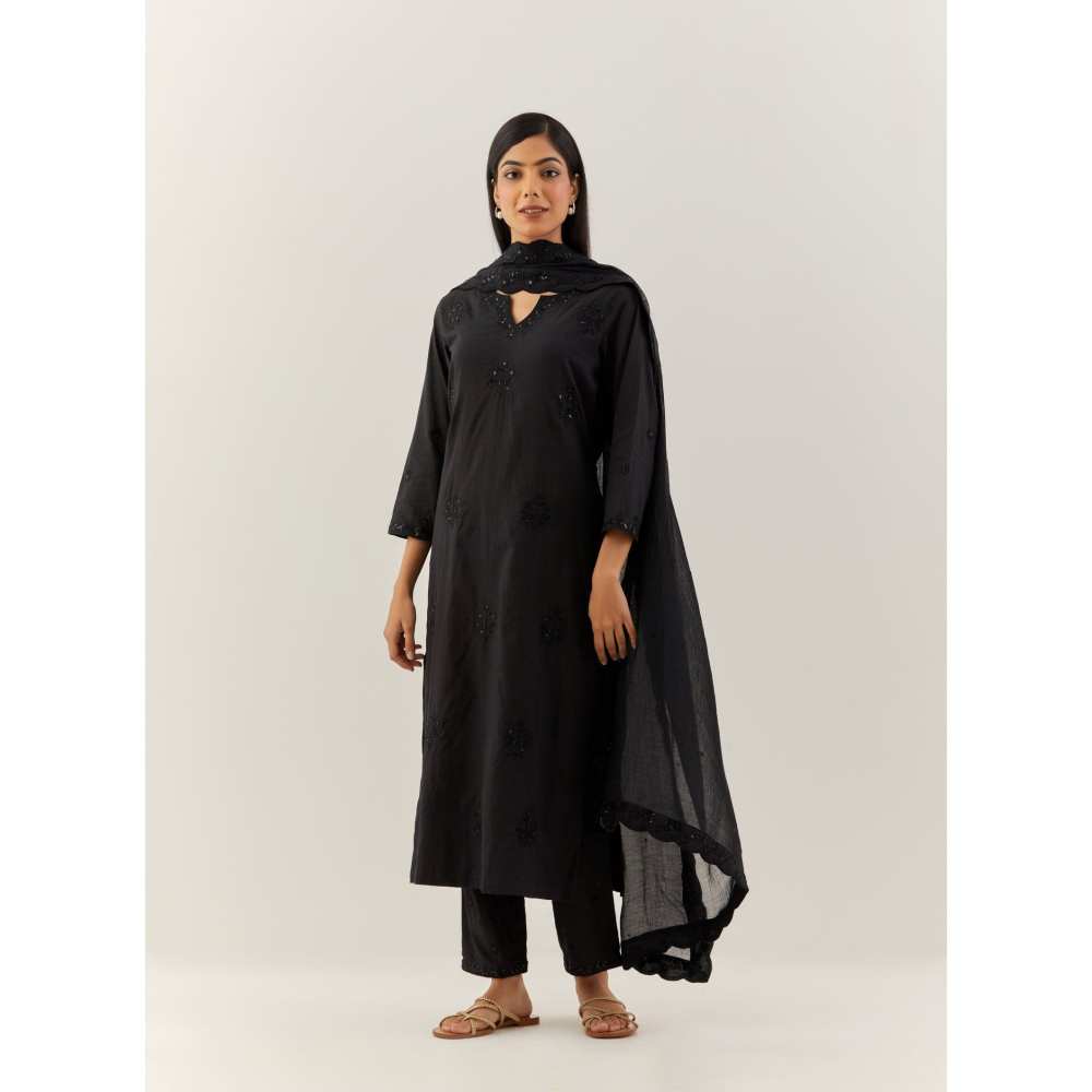 Ikshita Choudhary Black Kurta (Set of 3)