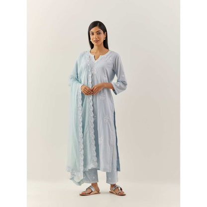 Ikshita Choudhary Blue Kurta (Set of 3)
