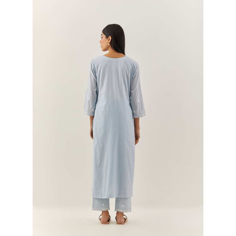 Ikshita Choudhary Blue Kurta (Set of 3)