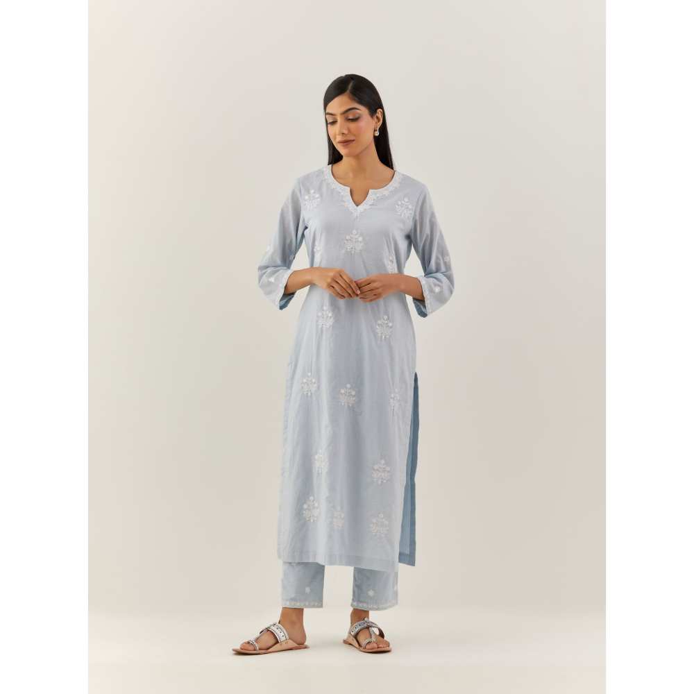 Ikshita Choudhary Blue Kurta (Set of 3)