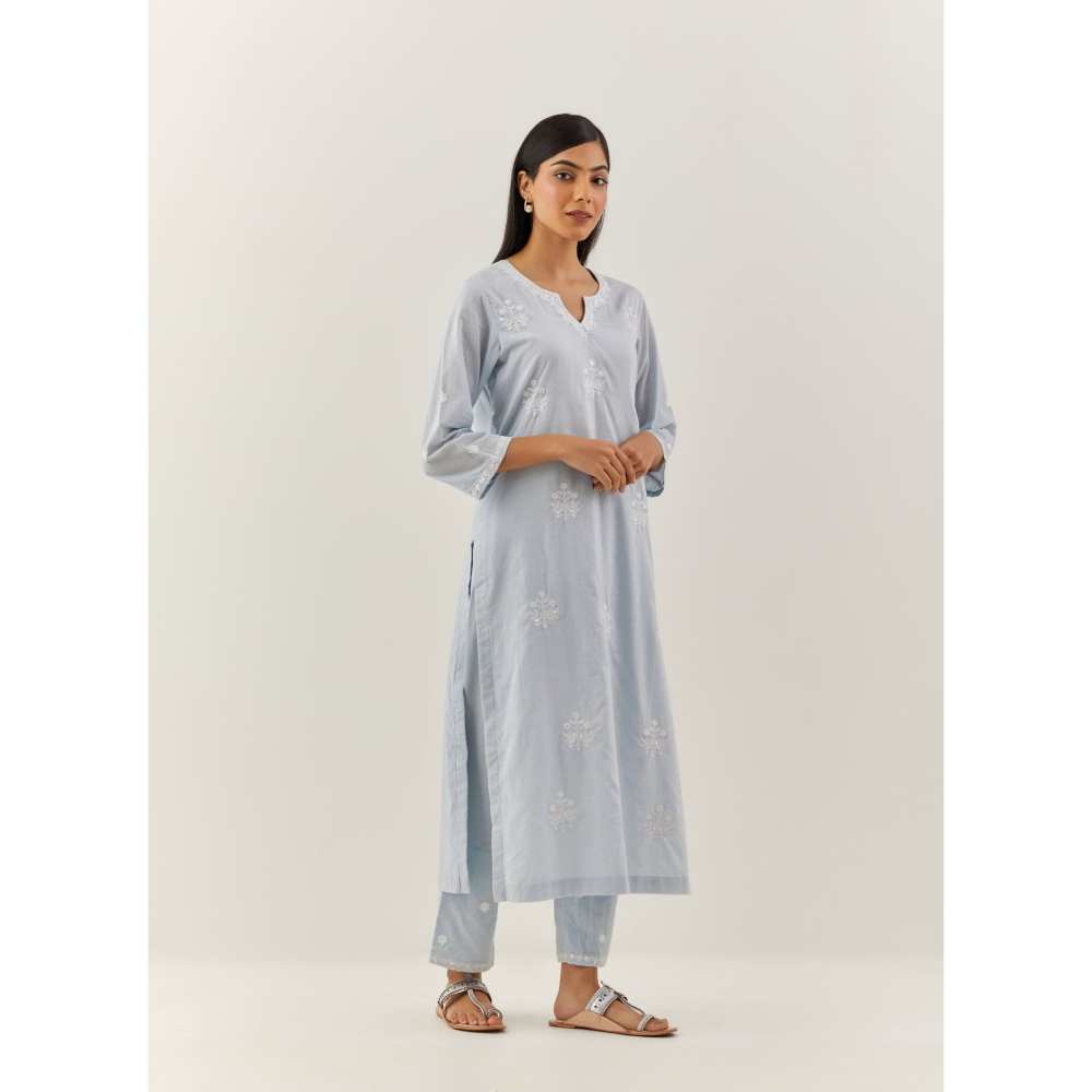 Ikshita Choudhary Blue Kurta (Set of 3)
