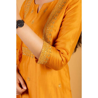 Ikshita Choudhary Orange Kurta (Set of 3)