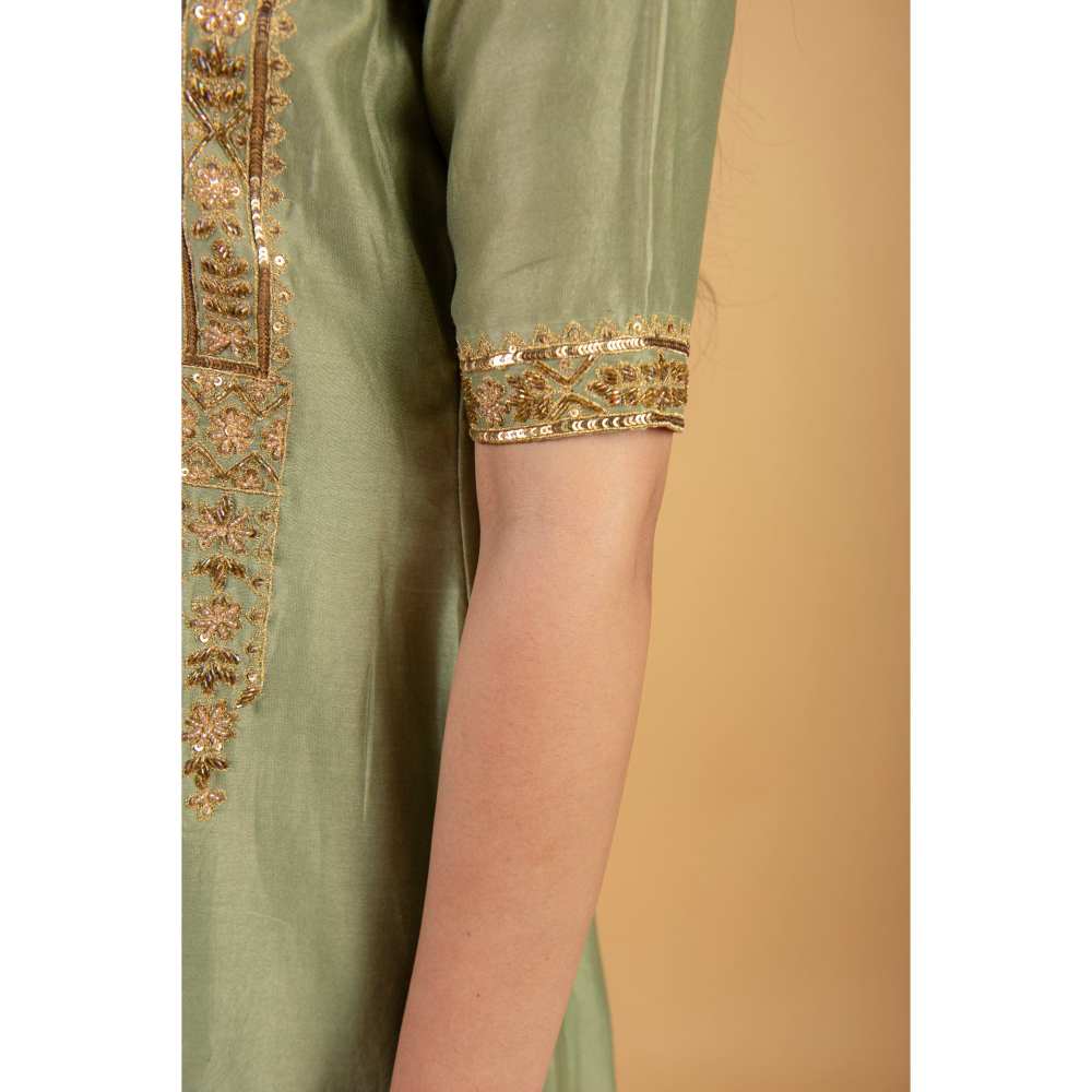 Ikshita Choudhary Pestel Green Kurta (Set of 2)