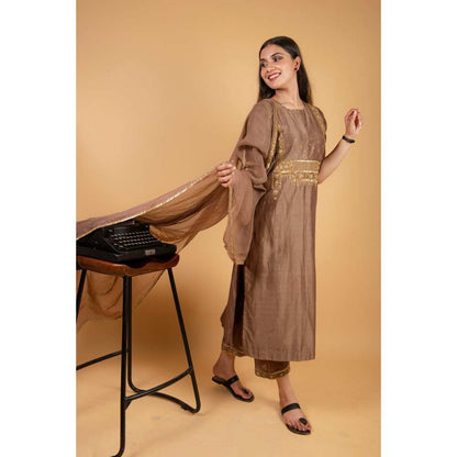 Ikshita Choudhary Brown Kurta (Set of 3)