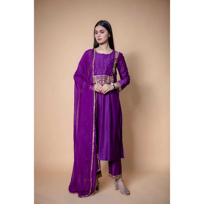 Ikshita Choudhary Purple Kurta (Set of 3)