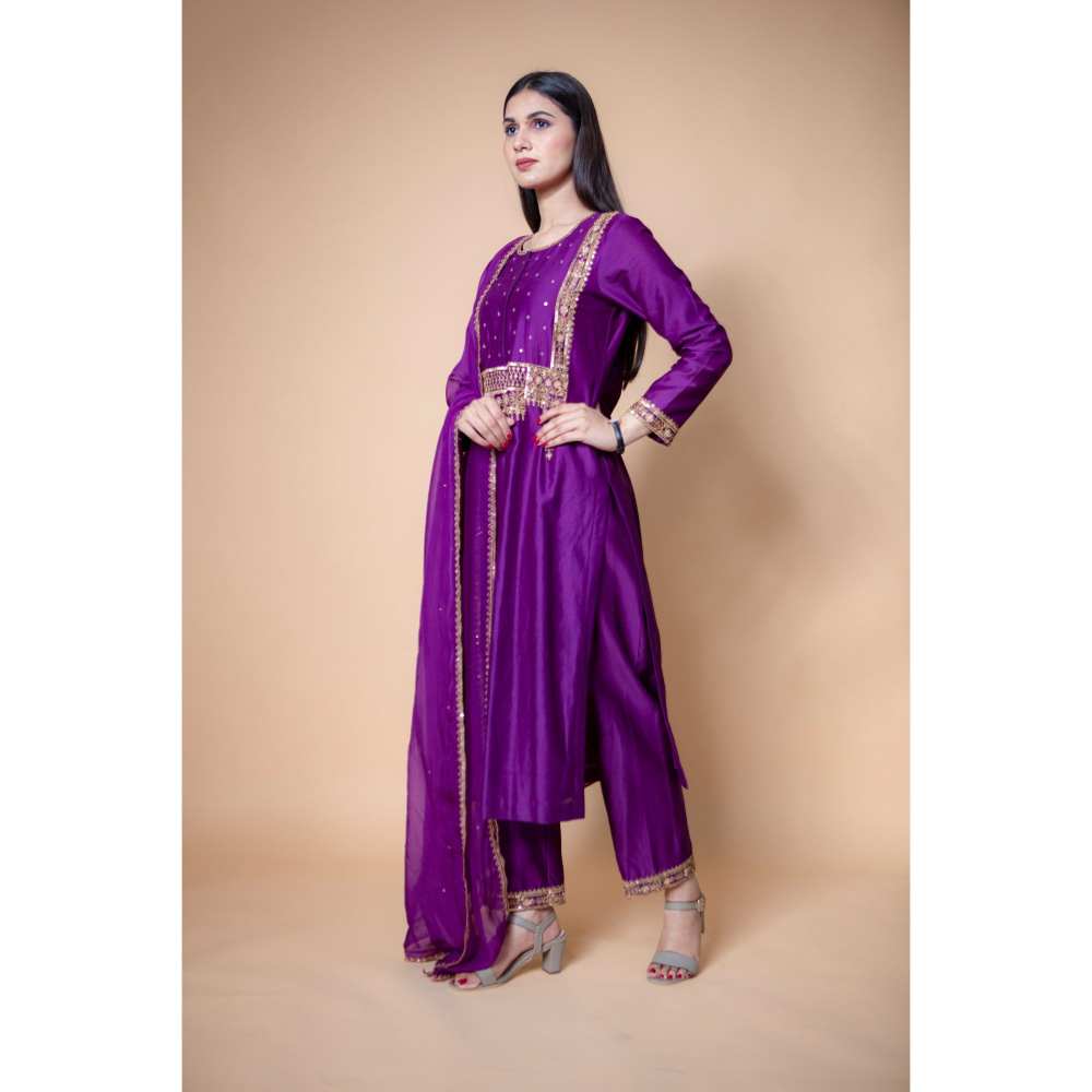 Ikshita Choudhary Purple Kurta (Set of 3)