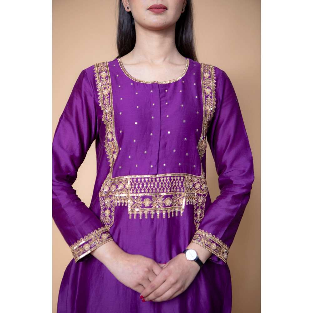 Ikshita Choudhary Purple Kurta (Set of 3)