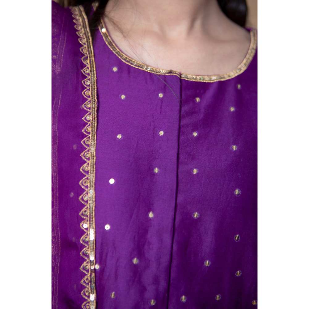 Ikshita Choudhary Purple Kurta (Set of 3)