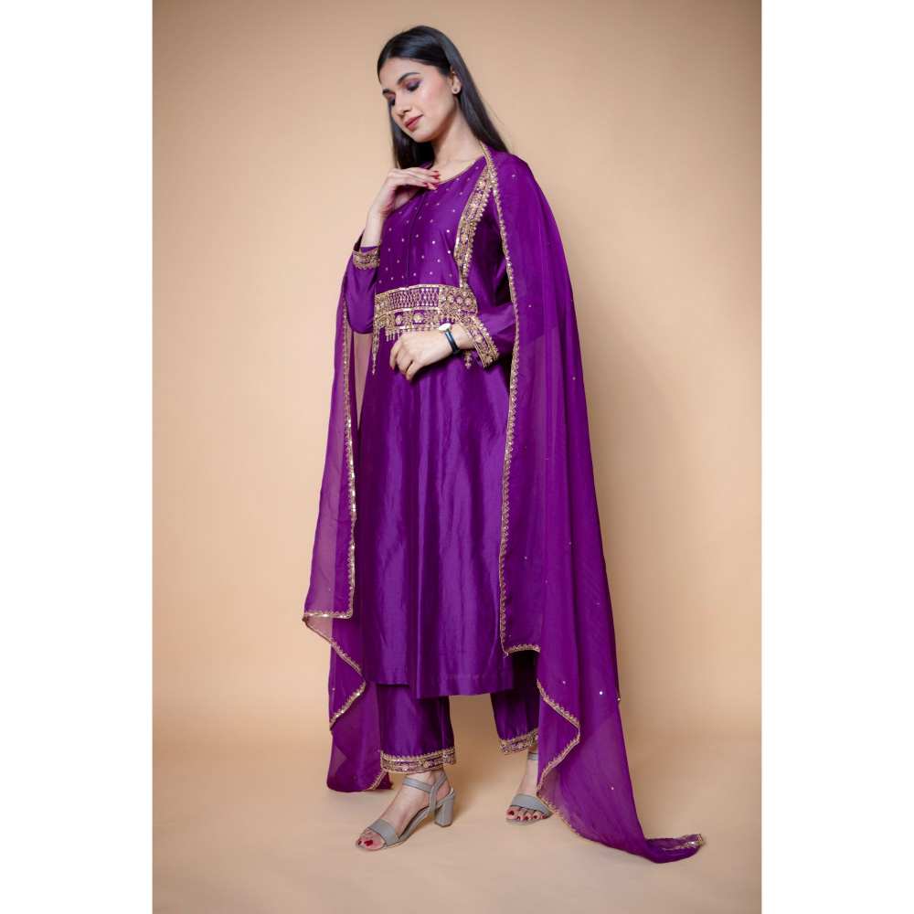 Ikshita Choudhary Purple Kurta (Set of 3)