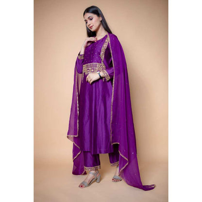 Ikshita Choudhary Purple Kurta (Set of 3)