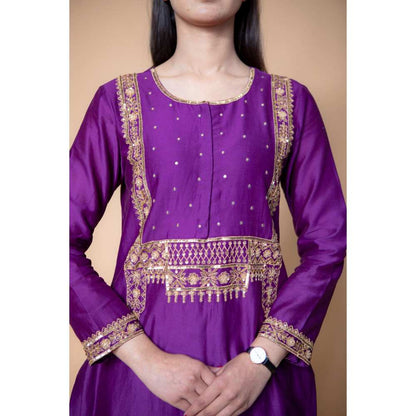 Ikshita Choudhary Purple Kurta (Set of 2)