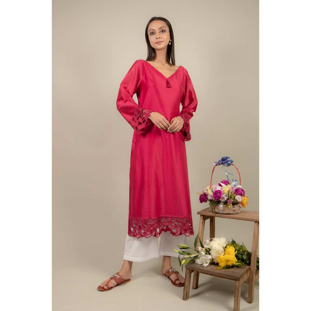 Ikshita Choudhary Magenta Kurta (Set of 2)