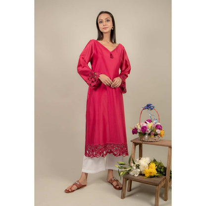 Ikshita Choudhary Magenta Kurta (Set of 2)