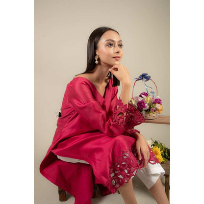 Ikshita Choudhary Magenta Kurta (Set of 2)