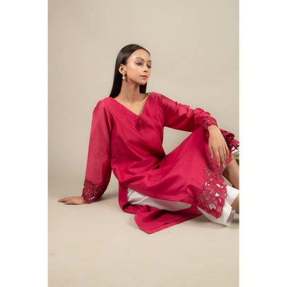 Ikshita Choudhary Magenta Kurta (Set of 2)