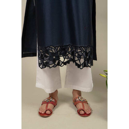 Ikshita Choudhary Navy Blue Kurta (Set of 2)