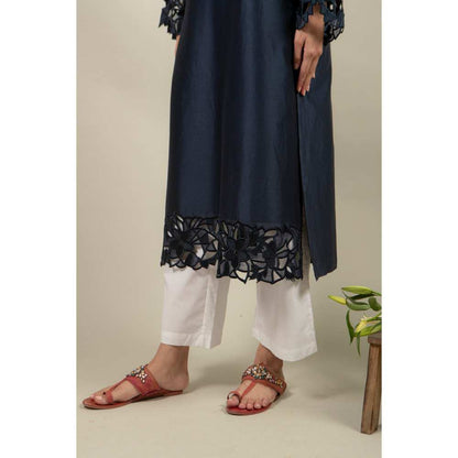 Ikshita Choudhary Navy Blue Kurta (Set of 2)