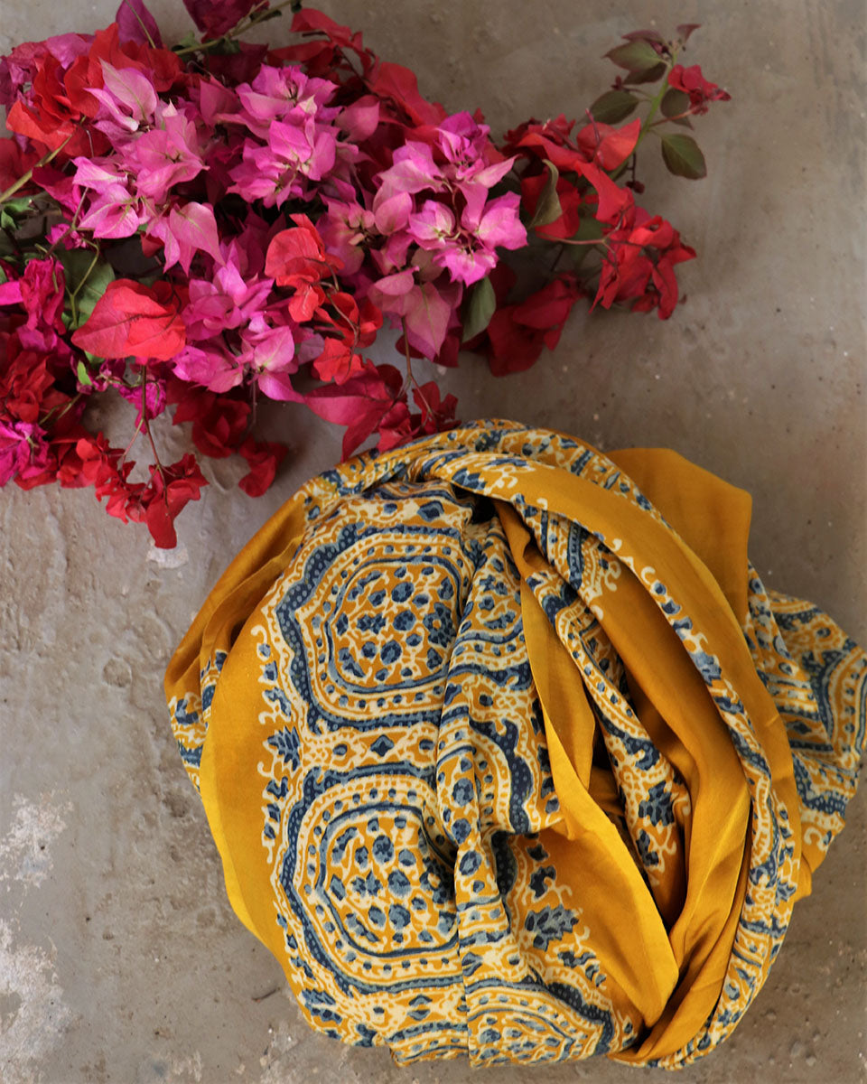 Chidiyaa Mustard Modal Silk Dupatta