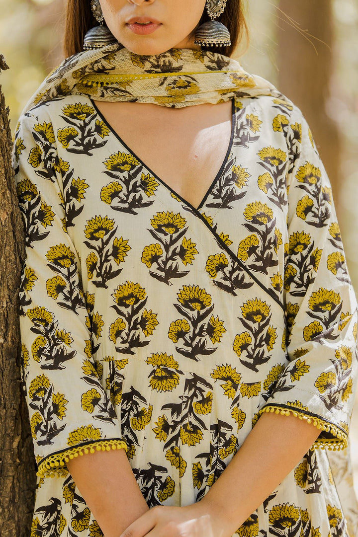 Khizan Yellow Anarkali Set