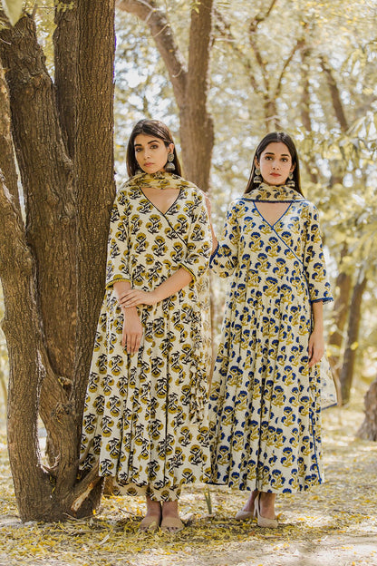 Khizan Yellow Anarkali Set