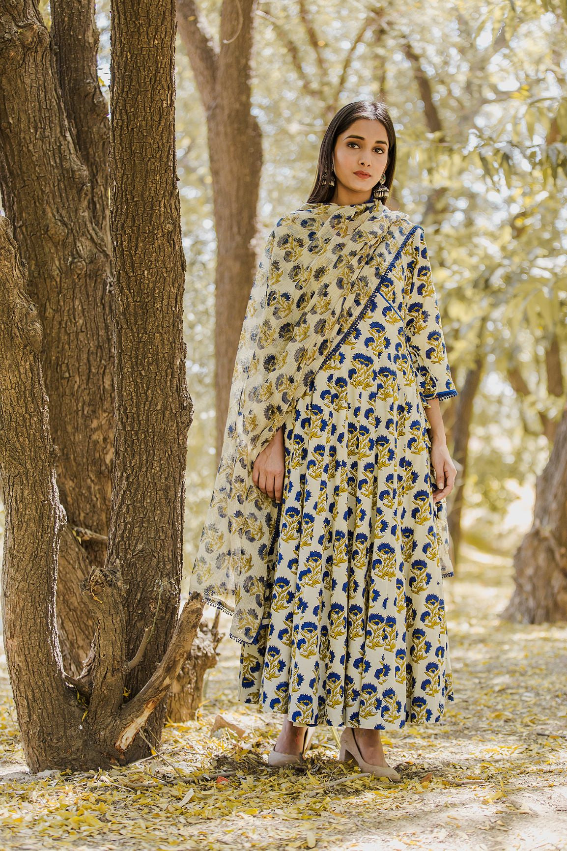 Khizan Blue Anarkali Set