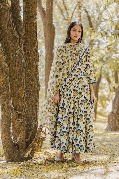 Khizan Blue Anarkali Set