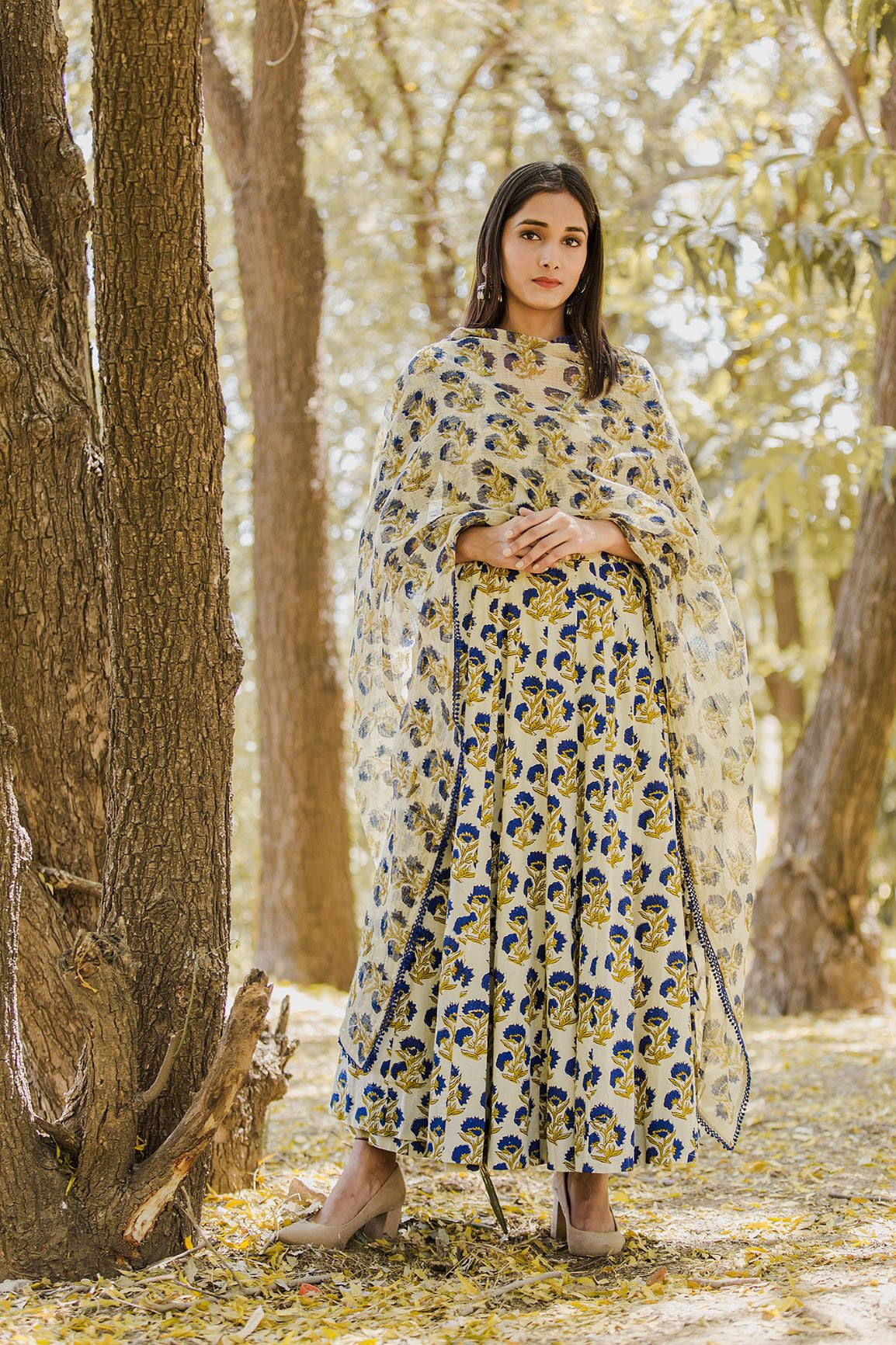 Khizan Blue Anarkali Set