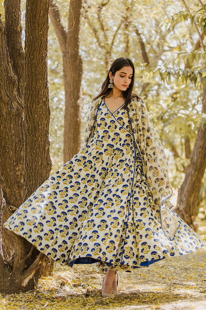 Khizan Blue Anarkali Set