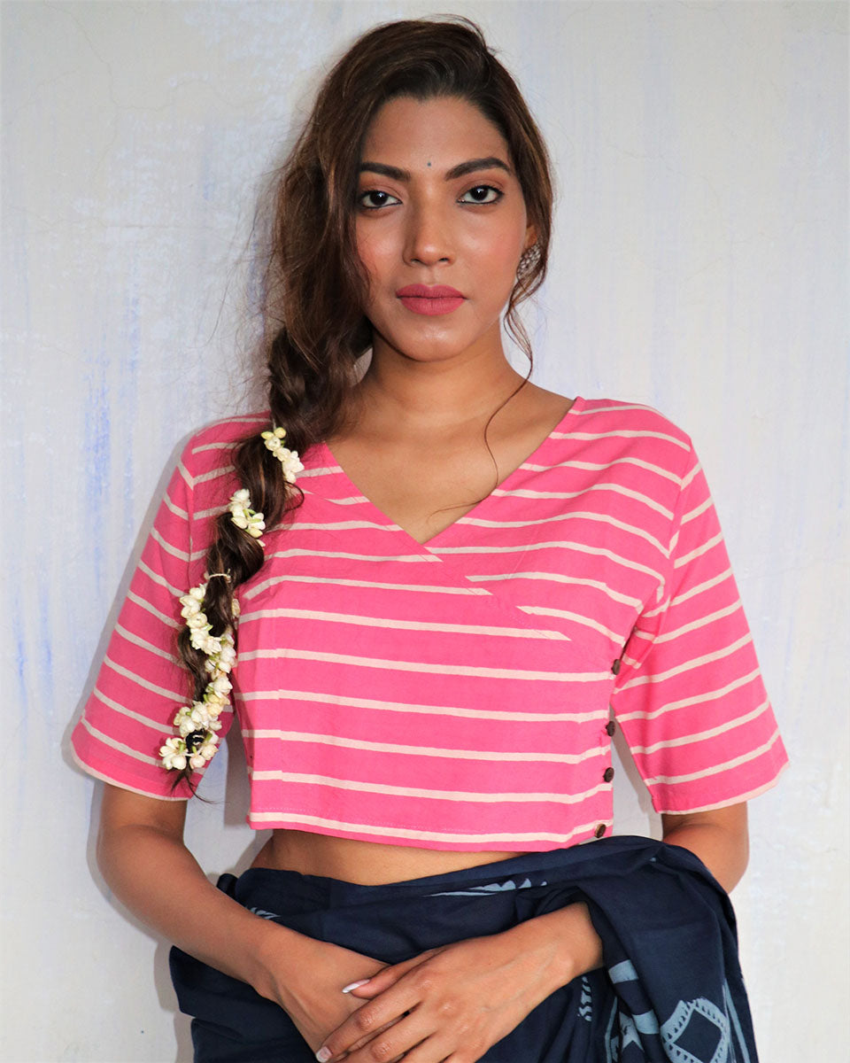 Chidiyaa Pink Cotton Blouse