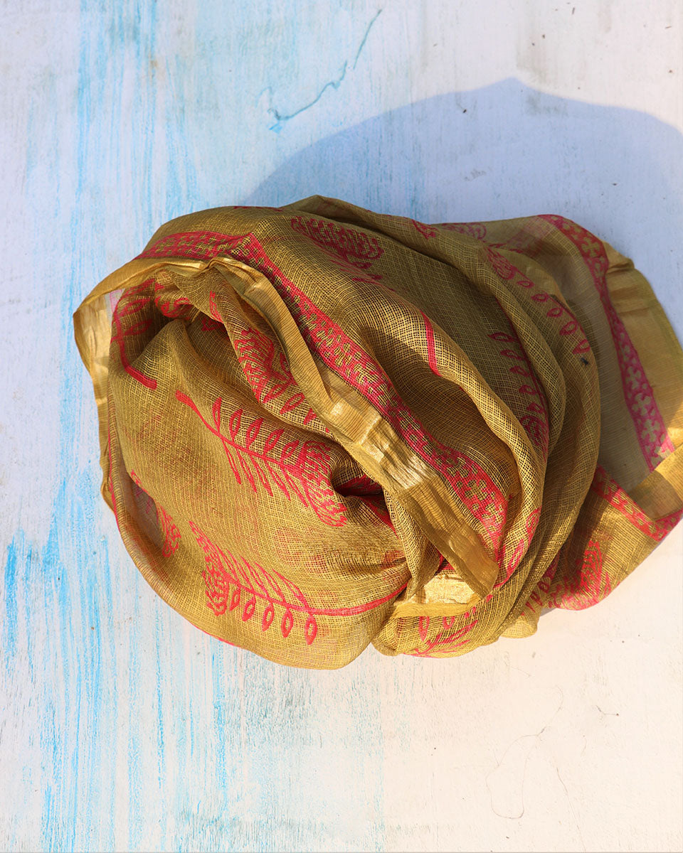 Chidiyaa Olive Kota Silk Dupatta