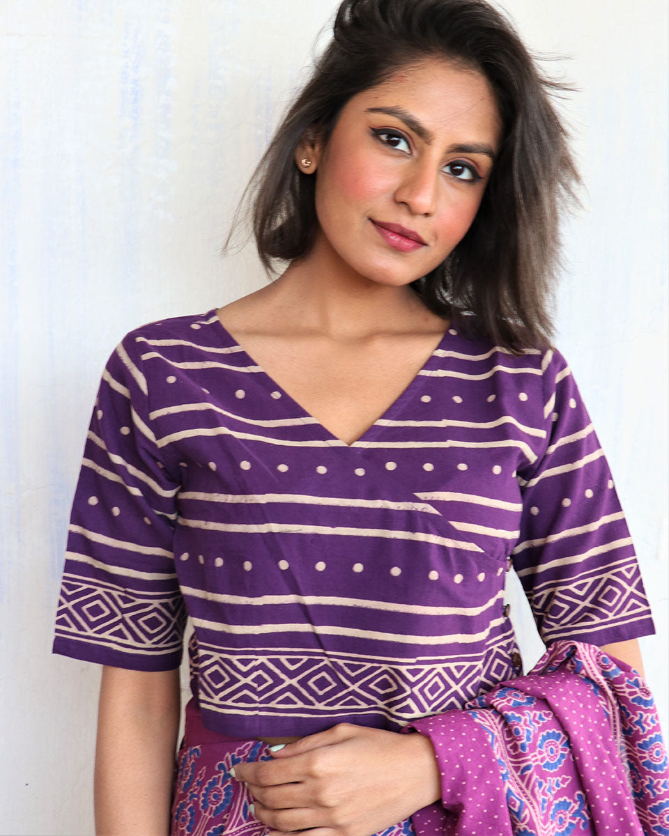 Chidiyaa Purple Cotton Blouse