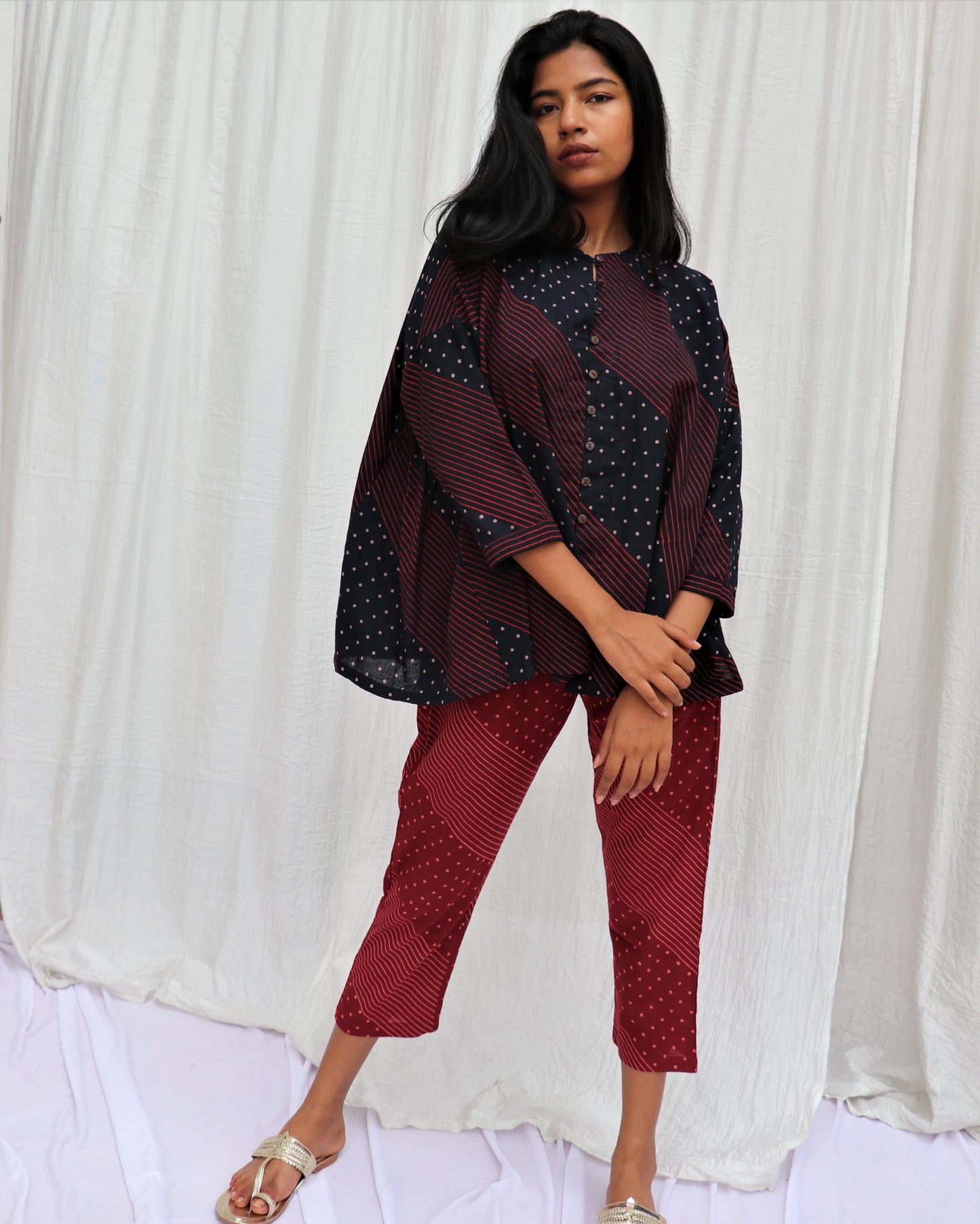 Chidiyaa Night Black Printed Cotton Tunic Symphony