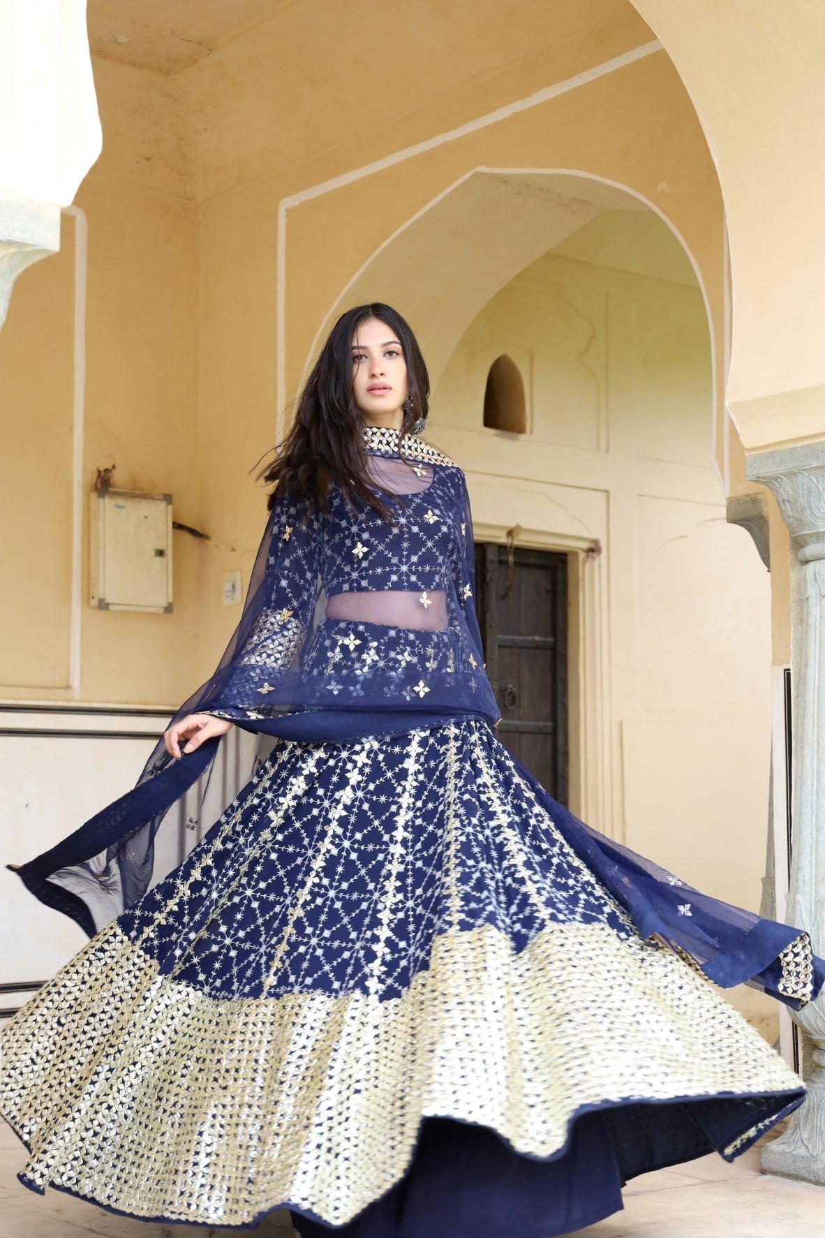 Nanda Blue Lehenga Set