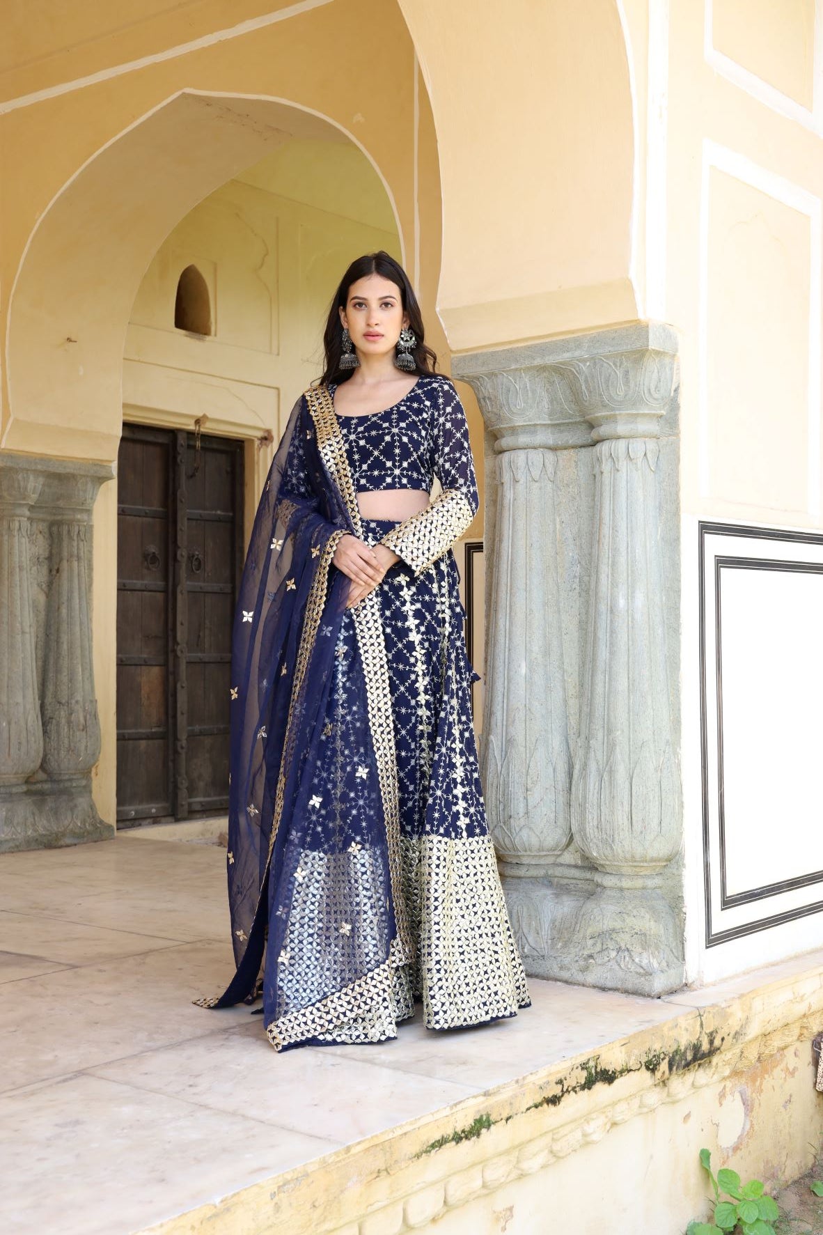 Nanda Blue Lehenga Set