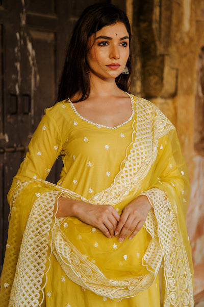 Janhvi Kapoor In Hairat Yellow Straight Set