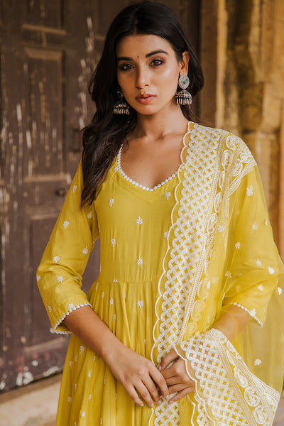 Deepika Padukone In Hairat Yellow Anarkali Set