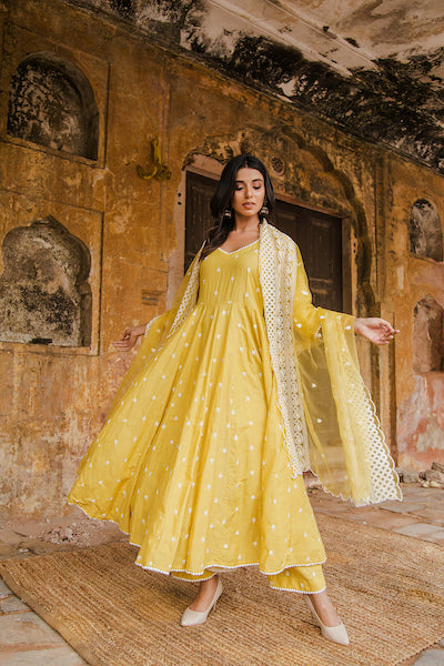 Deepika Padukone In Hairat Yellow Anarkali Set